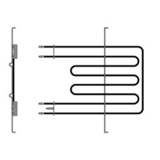 Тэн верхний (гриль) для духовки Indesit C00081591 2800W (556+2250W)